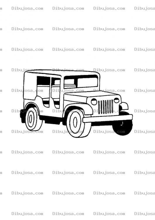 Dibujo para colorear colorear jeep clasico