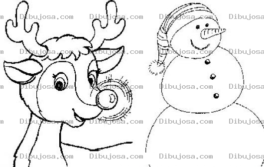 Dibujo para colorear Colorear A Rudolph Y A Snowman