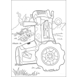 Dibujo para colorear Pintar tractor de cars