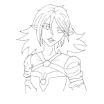 Dibujo para colorear Colorear Mujer Orejona