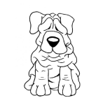Dibujo para colorear Colorer Perro Shar Pei Chino Pug Con Arrugas