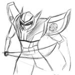 Dibujo para colorear Colorear Robot Samurai Con Espada