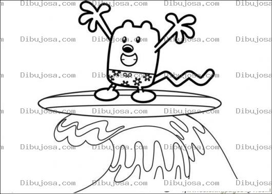 Dibujo para colorear Colorear Wubzy Surfiando