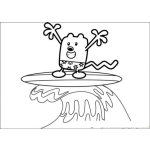 Dibujo para colorear Colorear Wubzy Surfiando