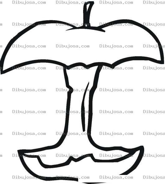 Dibujo para colorear Colorear Manzana Comida Solo El Tallito