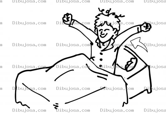 Dibujo para colorear Colorear Despertar Muchacho Despertando Levantandose De La Cama