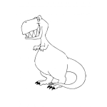 Dibujo para colorear Colorear Dinosaurio Feliz Sonriente Picaro Y Sinverguenza
