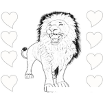 Dibujo para colorear Colorear Leon Enamorado