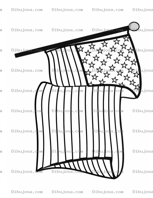 Dibujo para colorear Colorear Bandera De Los Estados Unidos De America