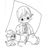 Dibujo para colorear Colorear Profesor De Precious Moments Con Un Chuchito