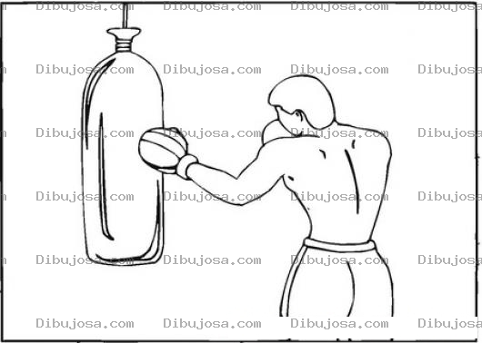 Dibujo para colorear Colorear La Punching Bag De Un Boxeador