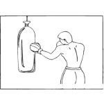 Dibujo para colorear Colorear La Punching Bag De Un Boxeador