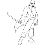 Dibujo para colorear Colorear Wesley Snipes Vestido De Blade Bleid
