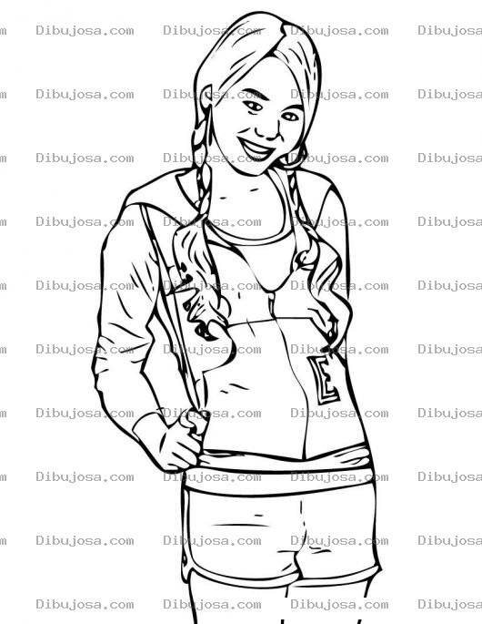 Dibujo para colorear Colorear Colegiala De High School Musical En Shorts