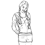 Dibujo para colorear Colorear Colegiala De High School Musical En Shorts