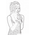Dibujo para colorear Colorear Chica De Highschool Musical Cantando