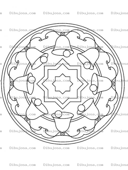Dibujo para colorear Colorear Campanas En Mandala