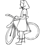 Dibujo para colorear Colorear Mujer En Bicicleta
