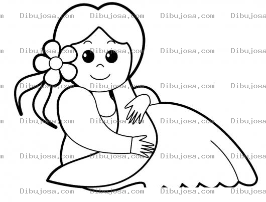 Dibujo para colorear Colorear Sirenita De Pelo Largo
