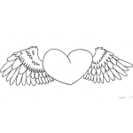 Dibujo para colorear Colorear Corzaon Con Alas