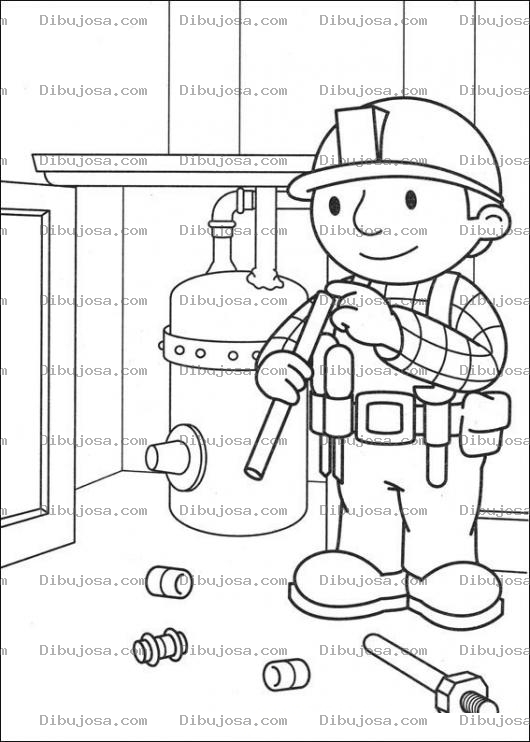 Dibujo para colorear Bob y el tambo de gas