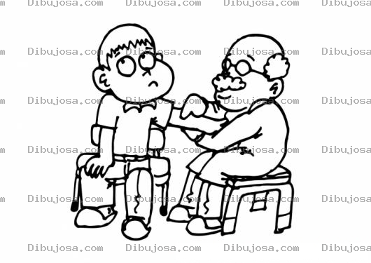 Dibujo para colorear Colorear Doctor Tomando La Presion