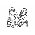 Dibujo para colorear Colorear Doctor Tomando La Presion