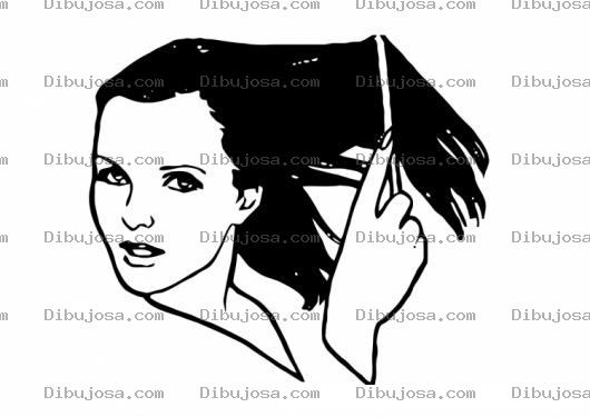 Dibujo para colorear Colorear Mujer Peinandose