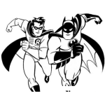 Dibujo para colorear Colorear A Batman Y Robin