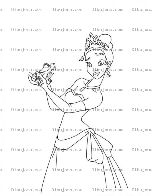 Dibujo para colorear Colorear Princesa Y Rana