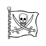 Colorear Bandera De Pirata Con Calavera