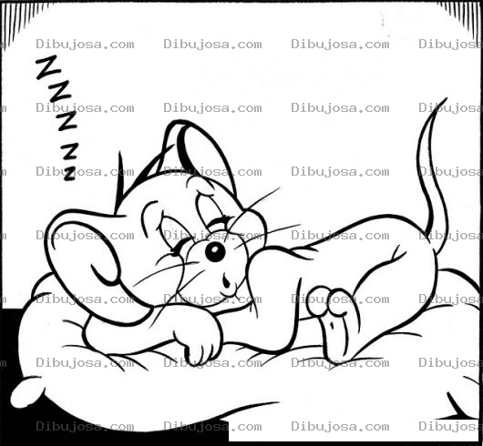 Dibujo para colorear Colorear A Jerry Durmiendo
