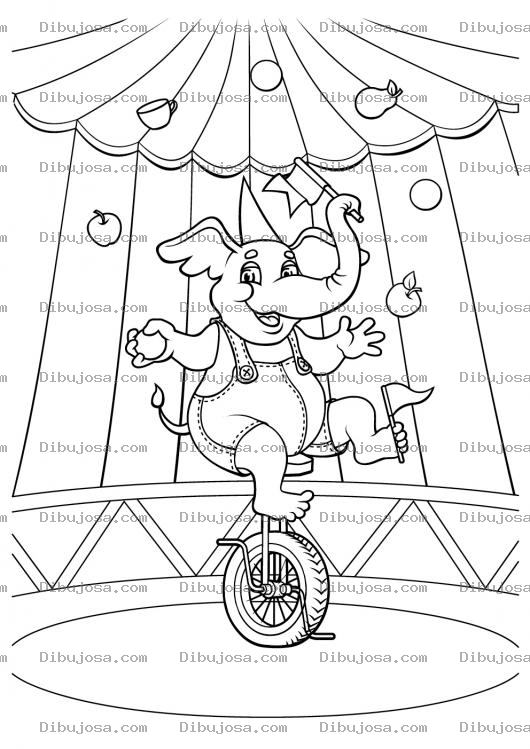 Dibujo para colorear Colorear Elefante En Circo