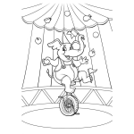 Dibujo para colorear Colorear Elefante En Circo