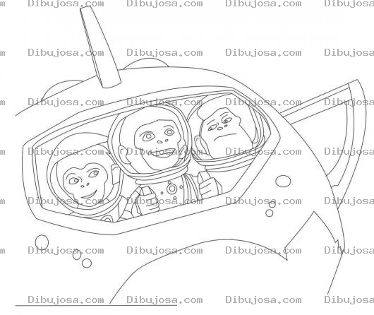 Dibujo para colorear Colorear Monos Aviadores