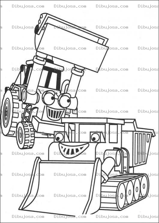 Dibujo para colorear Los camiones de bob el constructor