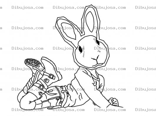 Dibujo para colorear El Conejo Con Botas Para Colorear