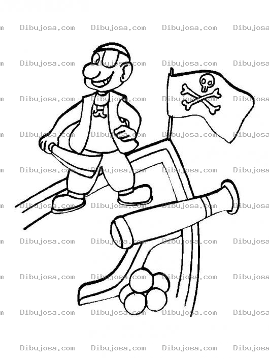 Dibujo para colorear Colorear Pirata En Barco