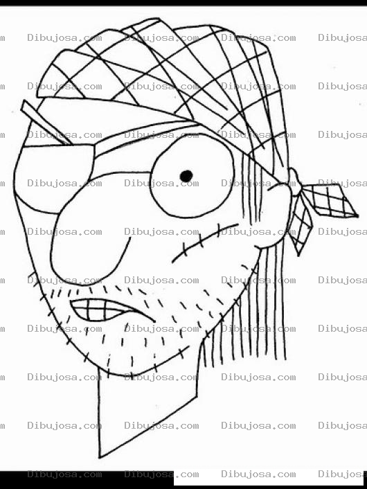 Dibujo para colorear Colorear Cara De Pirata