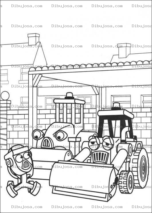 Dibujo para colorear Pintar la maquinaria de Bob el constructor