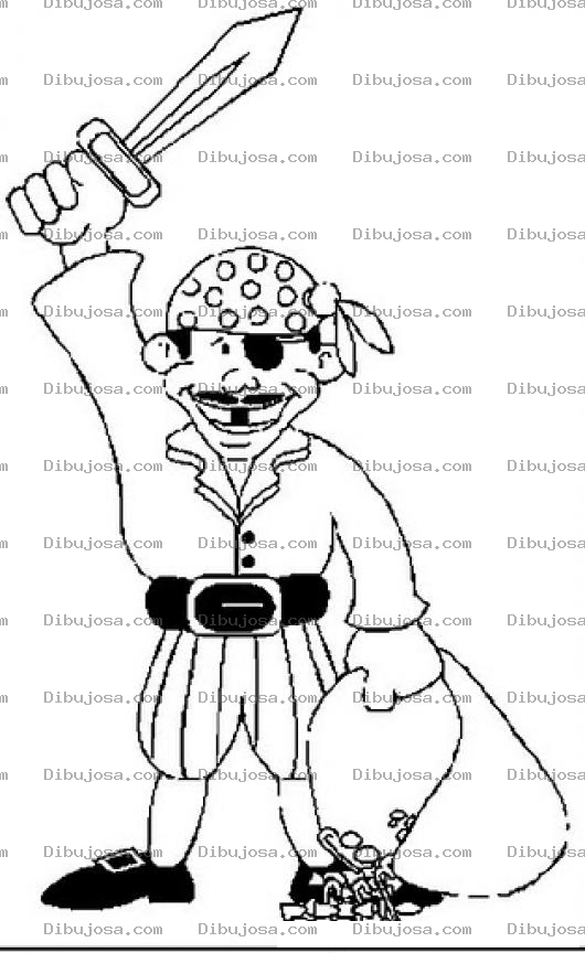 Dibujo para colorear Colorear Pirata Con Espada