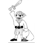 Dibujo para colorear Colorear Pirata Con Espada