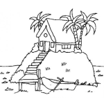 Dibujo para colorear Colorear Casita En Una Isla