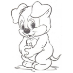 Dibujo para colorear Colorear Perrito Timido