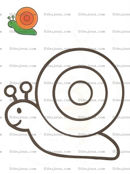 Dibujo para colorear Colorear caracolito con muestra
