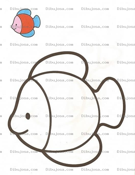 Dibujo para colorear Colorear pescadito con muestra