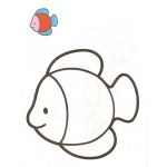 Dibujo para colorear Colorear pescadito con muestra