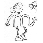 Dibujo para colorear Colorear letra M