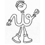 Dibujo para colorear Colorear letra W