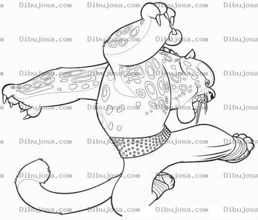Dibujo para colorear Colorear Tigre De Kunfu Panda